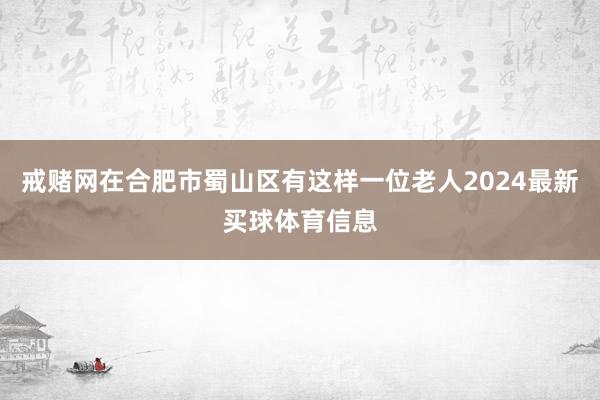 戒赌网在合肥市蜀山区有这样一位老人2024最新买球体育信息