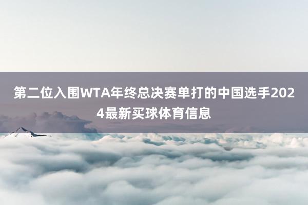 第二位入围WTA年终总决赛单打的中国选手2024最新买球体育信息