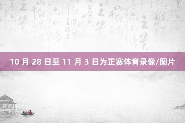 10 月 28 日至 11 月 3 日为正赛体育录像/图片